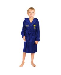 A Team instinct  go and  CUSTOM TEXT Embroidery on Kids Hooded Terry Bathrobe